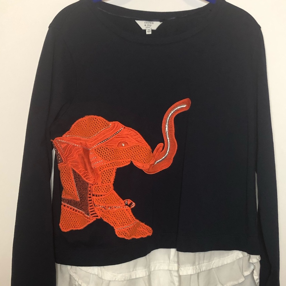 Crown & Ivy Orange Elephant Shirt